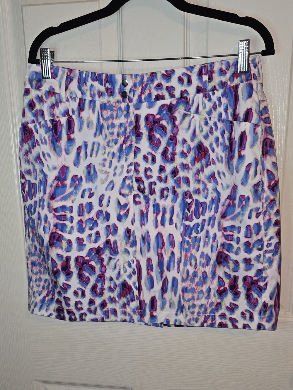 Jofit White Purple Blue Animal Print Golf Skort